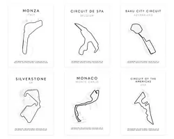 Buy F1 Formula One Poster Grand Prix Racing Track Circuit Outline Print Gift For Him • 44£