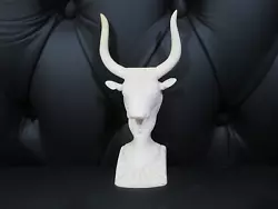 Buy Handmade Alabaster Bulls Head Sculpture • 28£