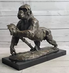Buy Solid Bronze Gorilla Sculpture King Kong Figurative Statue Collector Edition NR • 235.78£