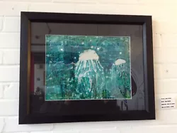 Buy Antique Jellyfish Batik Painting Original Wax Acrylic On Paper Signed 50x40cm • 70£