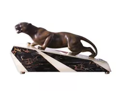 Buy French Art Deco Bronze Patinated Metal Panther Sculpture By Guy Debe • 2,598.73£