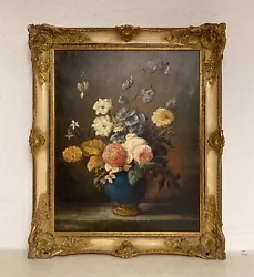 Buy Oil Impressionist Nr2 Still Life With Flowers Roses Baroque Style 60 X 50 CM • 226.64£