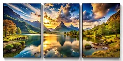 Buy Dreamscape Delight Triptych Painting Ensemble Wall Art A0-A4 Landscape Abstract • 2.49£