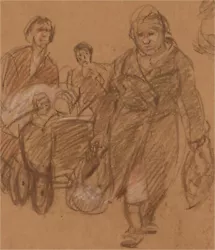 Buy Ronald Olley (b.1923) - 20th Century Pastel, Villagers • 26£