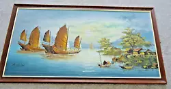 Buy Large Vintage Original Chinese Junk Boat Painting • 20£