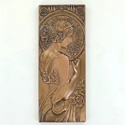 Buy Bronze Mackintosh Art Deco Wall Plaque Nouveau Erotic Lady Naked H24cm 01311 • 23.95£
