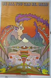 Buy Peter Max Be All You Can Be 1969 National Library Week Poster Bob Dylan 11x16 • 141.75£