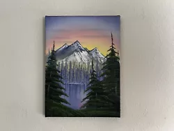 Buy Bob Ross Style Original Landscape Oil Painting On Canvas Mountain Landscape12x16 • 62.16£
