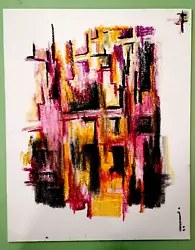 Buy Original Abstract Art Signed By The Artist Oil Pastel Painting On Canvas Board • 75£