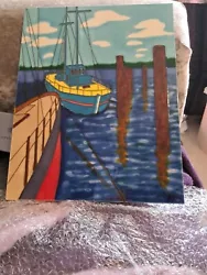 Buy Ceramic Tile Painting Of Boat • 10£
