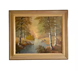 Buy Vintage Woodland Landscape Oil On Canvas Painting, Signed, Framed • 59.27£