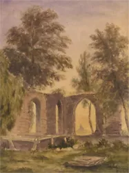 Buy David Cox Jnr. ARWS (1809-1885) - Signed Watercolour, Ruins In The Woods • 143£