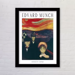 Buy Framed Edvard Munch Anxiety Art Exhibition Poster Print Famous Painting • 3.73£