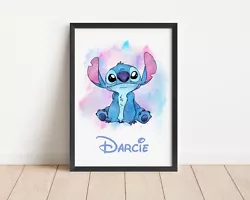 Buy Personalised Stitch Name Wall Art Prints Kids Room Poster Custom Gift • 7.50£
