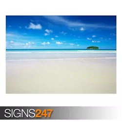 Buy HD SKY BLUE BEACH (3273) Beach Poster - Picture Poster Print Art A0 A1 A2 A3 A4 • 1.10£