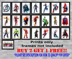 Buy Marvel Avengers DC Superhero's Children's Bedroom Wall Poster Print  A5 A4 A3 • 3£
