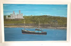 Buy Lews Castle Stornaway & Fishing Boat Vintage Oil On Board Painting • 65£