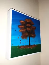 Buy Maple Tree, Nature Landscape Art, Blue, Orange, Brown, Autumn Original Painting • 20£