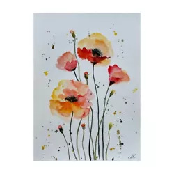 Buy Original Watercolor Art Poppy Painting Red Flower Art California Poppy Painting • 31.42£