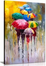 Buy Umbrellas Colourfull Painting Canvas Wall Art Picture Print Home Decor • 11.99£
