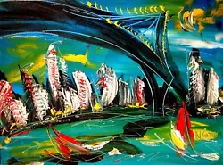 Buy NEW CITYSCAPE PAINTING  Abstract Pop Art Painting  Canvas Impressionist  G7Z8T7T • 84.05£