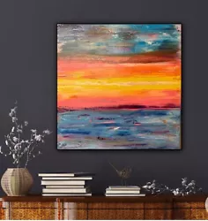 Buy Monet Style Impressionist Abstrat Original Oil Painting On Canvas 50x50cm Ocean • 199£