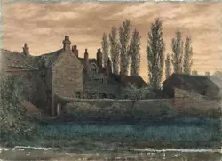 Buy House In Landscape Possibly Ollerton? Antique Watercolour Painting 19th Century • 150£