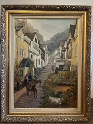 Buy Large Framed Oil Painting Of Clovelly Devon • 55£