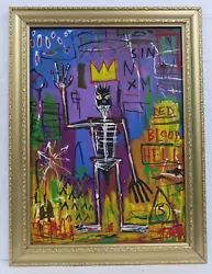 Buy Jean-michel Basquiat Acrylic On Canvas Dated 1982 With Frame In Good Condition • 335.59£