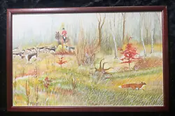 Buy Original Watercolour Painting. Hunting/Rural Scene. Peter Williams 1978. Framed • 30£