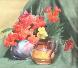 Buy Olive Higginbottom Antique Original Watercolour Still Life Flowers Painting 9 • 31£