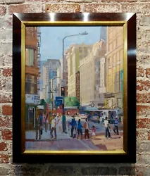 Buy Alex Schaefer -Diamond District Busy Streets In Downtown LA -Oil Painting • 3,192.19£