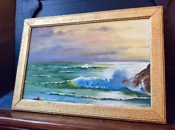 Buy Genuine 20thC IMPRESSIONIST Signed Oil Painting,Isle Of Wight Seascape,Old Frame • 2.20£