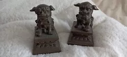 Buy Very Old Pair Of Chiens De Fô Bronze China Thai Asia 19th Warranty  • 42.82£