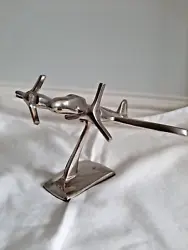 Buy Polished Metal Desktop Sculpture Of A Vintage Airplane. • 36£
