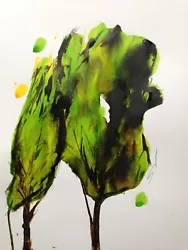 Buy Original Signed Ink Sketch Painting Of Trees Woodland Forest Landscape A3 • 25£
