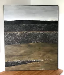 Buy Lg Vintage Oil On Canvas Moody Bleak Sunrise Mongolian Landscape 1.2m X 1m • 700£