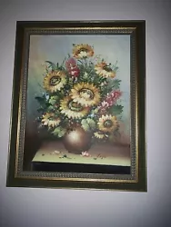 Buy Sunflowers Oil Painting On Canvas Signed Laro • 30£