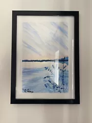 Buy Blue Lake - Watercolour Painting In A Black A4 Frame • 0.99£