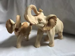 Buy VINTAGE Resin Elephant & Baby Ornament Figurine Statue Sculpture • 28.79£