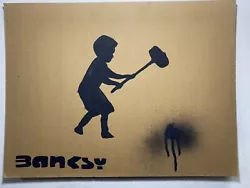 Buy Banksy Painting On Paperboard (Handmade) Signed And Stamped 15.7 X 11.8 In • 107.75£