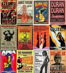 Buy Music Posters Rock Band Gig Concert Poster Wall Art Best Picture Prints Man Cave • 2.99£