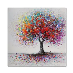 Buy Mintura Handmade Texture Tree Oil Paintings On Canva Wall Art Picture Home Decor • 25.43£