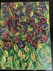 Buy Acrylic Painting On Box Canvas Lots Of Flowers By Anita • 11£
