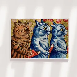 Buy Louis Wain - Three Cats Singing (1925) Photo Poster Painting Art Print • 49.50£