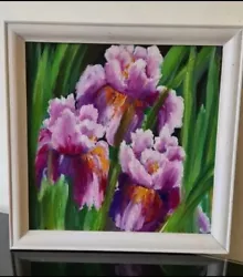 Buy Oil Paintings On Canvas Hand Painted Iris Flowers • 45£