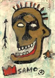 Buy Original Jean-Michel Basquiat Painting On New York 80's Postcard • 189£