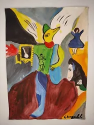 Buy Marc Chagall Painting Drawing Vintage Sketch Paper Signed Stamped • 83.63£