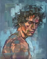 Buy Male Nude Oil Painting, Gay Artwork, Naked Man, Young Handsome Boy 60x80x1cm. • 700£