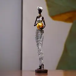 Buy African Figurine Novelty Women Statue For Living Room Restaurant Book Shelf • 21.95£